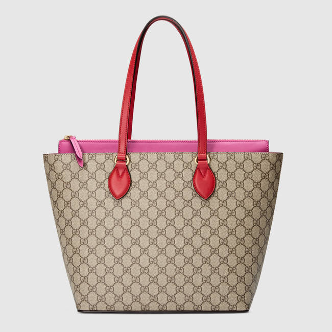 Real Gucci Beige GG Supreme Tote Bag 415721 KLQHG 8526